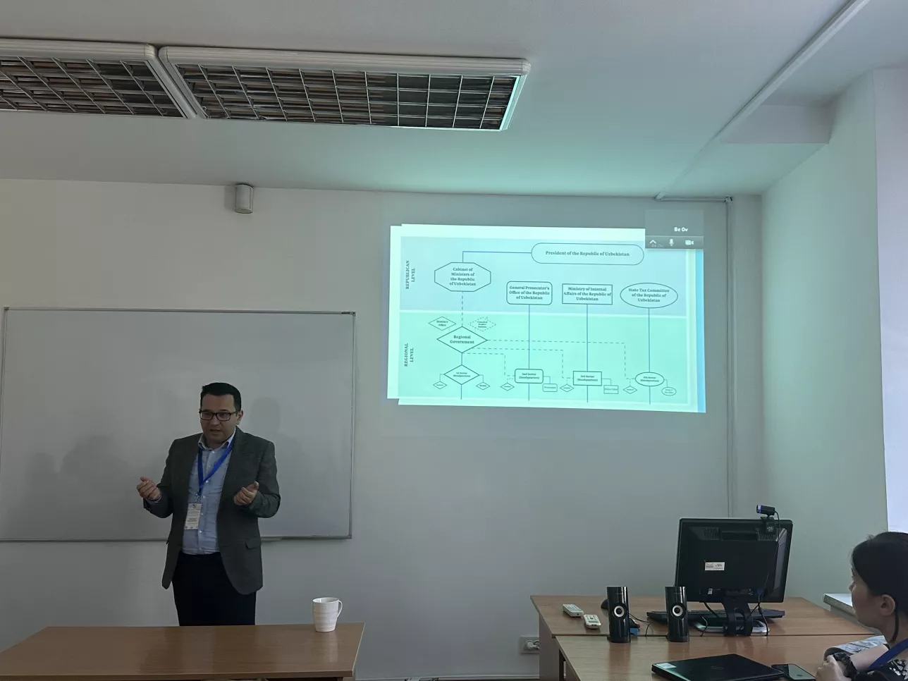 Rustam Urinboyev is presenting Claster system of Uzbekistan